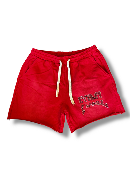 Rhinestone Logo Sweat-shorts